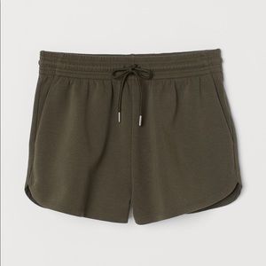 H&M olive green sweat shorts
